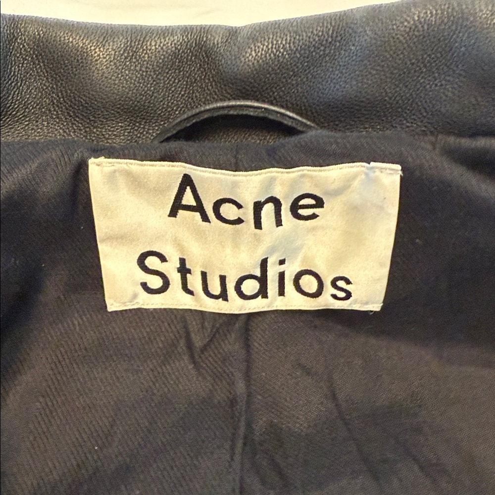 Acne Studios “Mock” black leather jacket size 36 - Picture 5 of 7